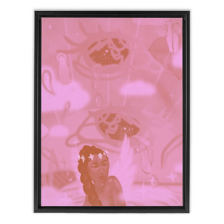 'Celestial Waters' (pink) Framed Canvas Print