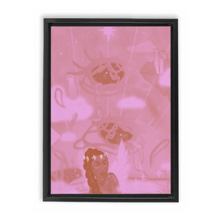 'Celestial Waters' (pink) Framed Canvas Print