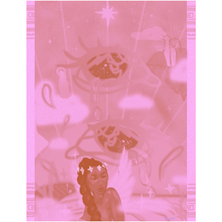 'Celestial Waters' (pink) Paper Print